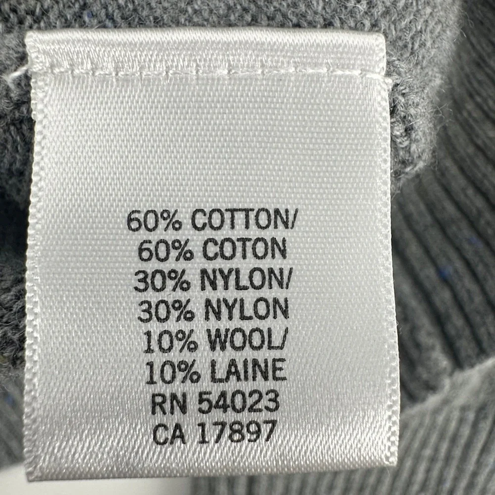 Banana Republic Henley Sweater Mens Size M Gray Cotton Blend Preppy Layering